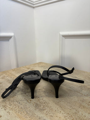 Camilla and Marc Black Ankle Tie Heels, 39