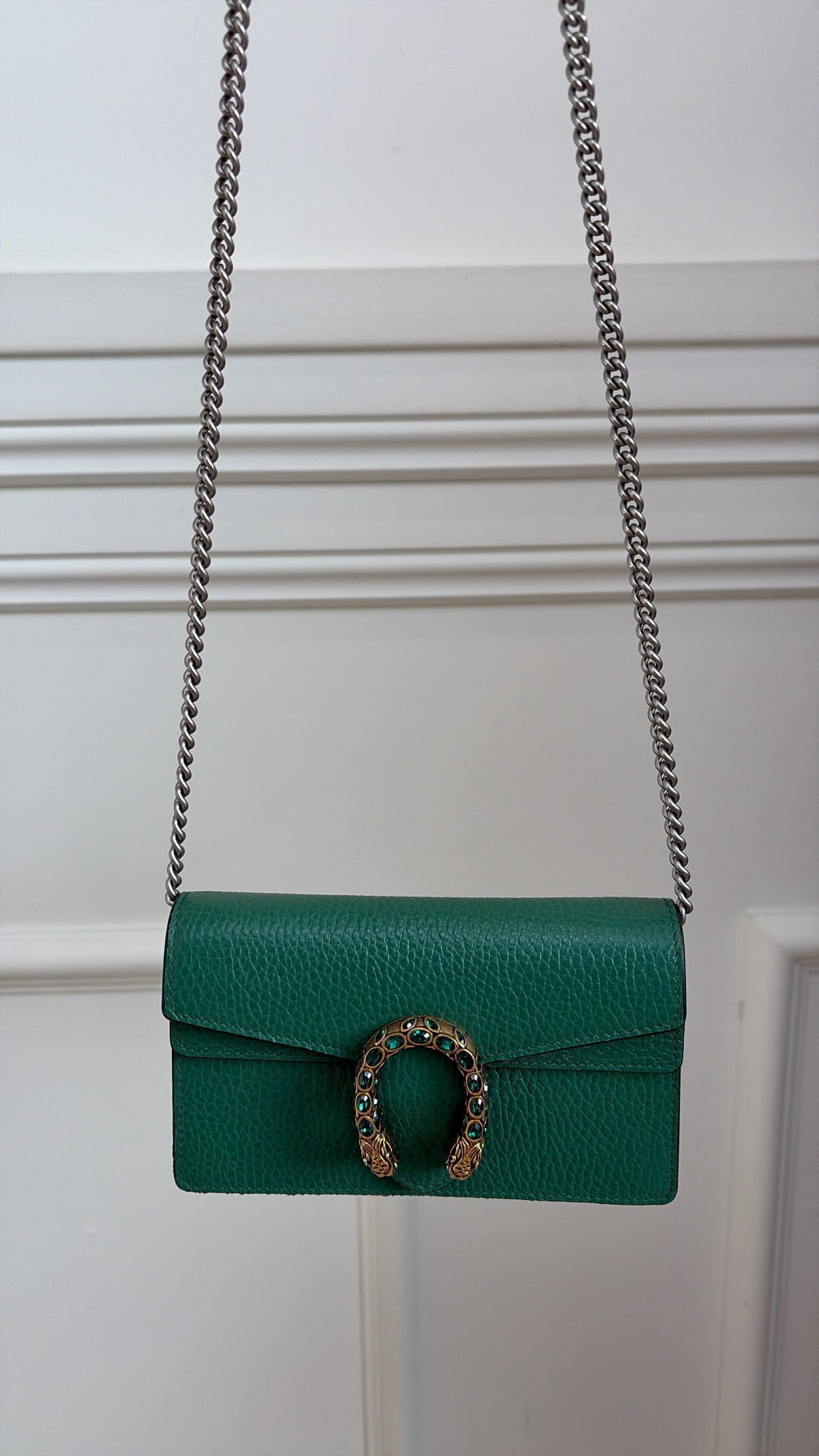 Gucci Green Leather Super Mini Dionysus Bag