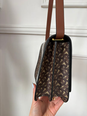 Burberry TB Shoulder Bag Brown White