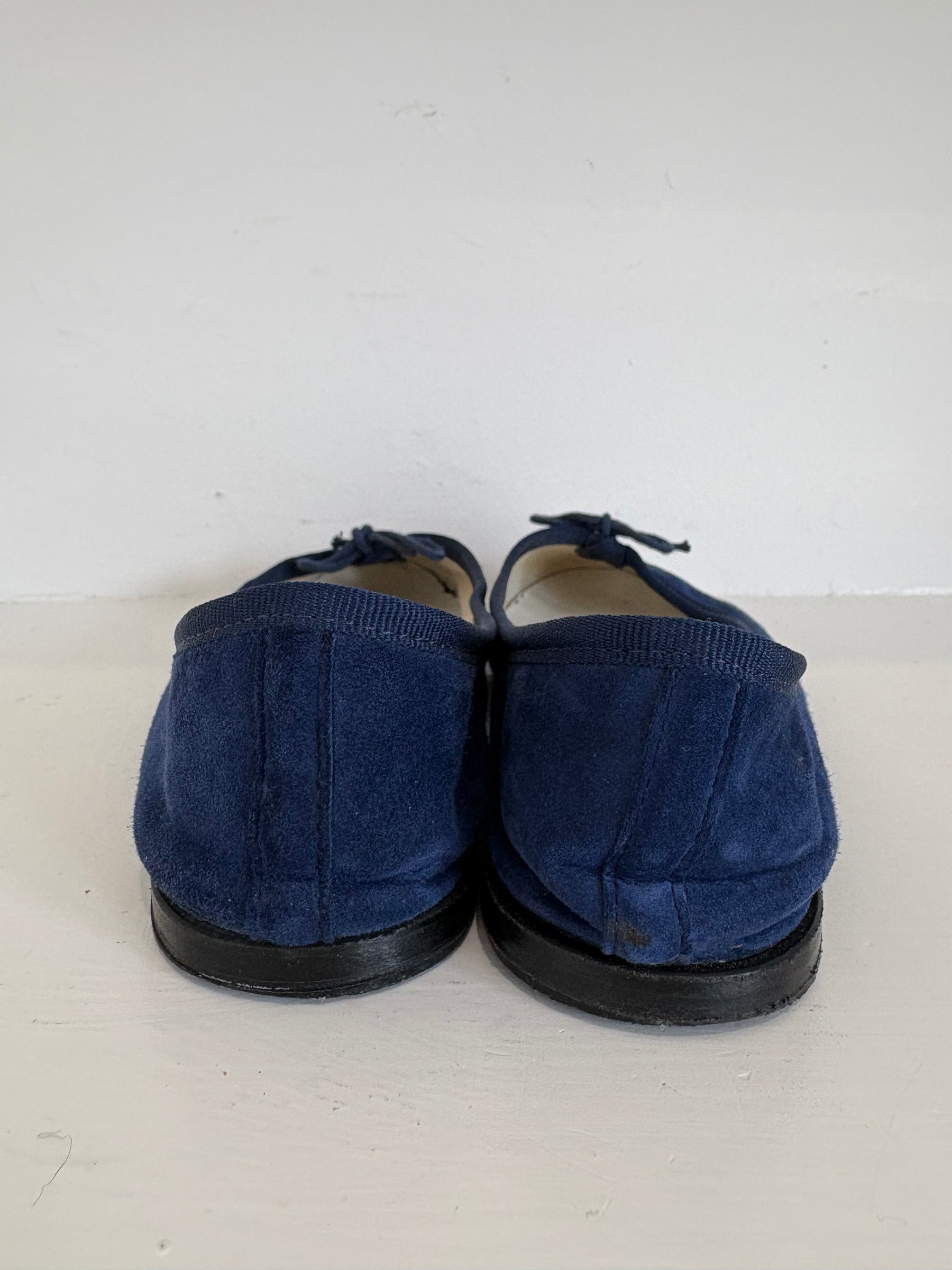 Repetto Navy Suede Ballet Flats, 36