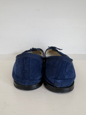 Repetto Navy Suede Ballet Flats, 36