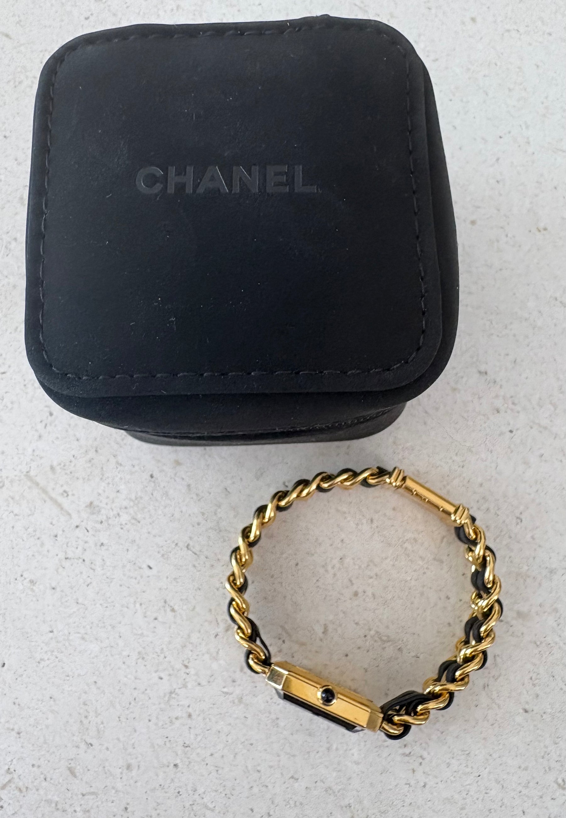 Chanel Gold Tone and black Premiere Watch