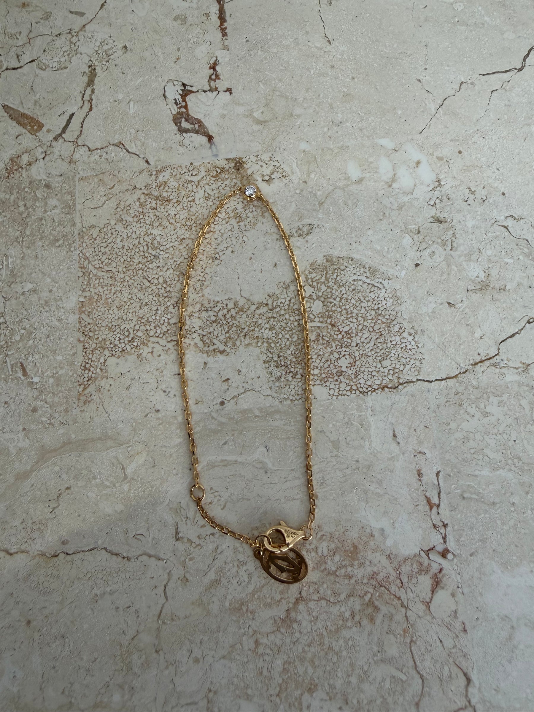 Cartier d'Amour bracelet with diamond in yellow gold, small model