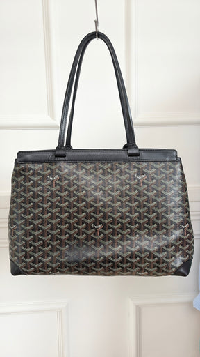 Goyard Black Leather and Coated Canvas Bellechasse Biaude PM Bag