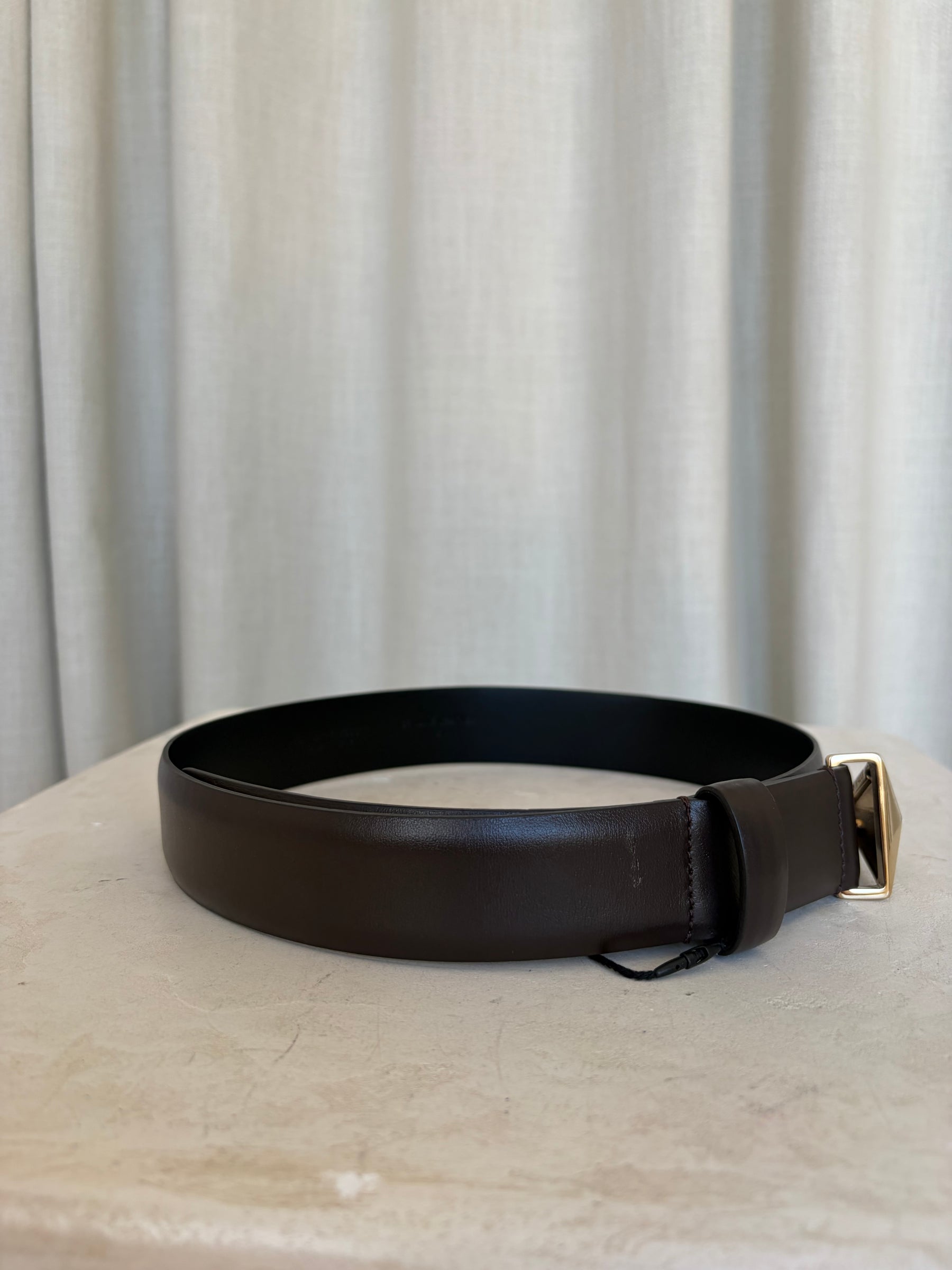 Scanlan Theodore Brown Leather Triangle Buckle Belt, S