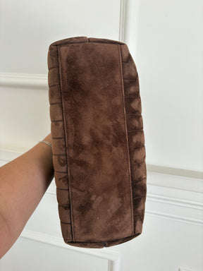 Saint Laurnet Chocolate Suede Medium Lou Lou Bag