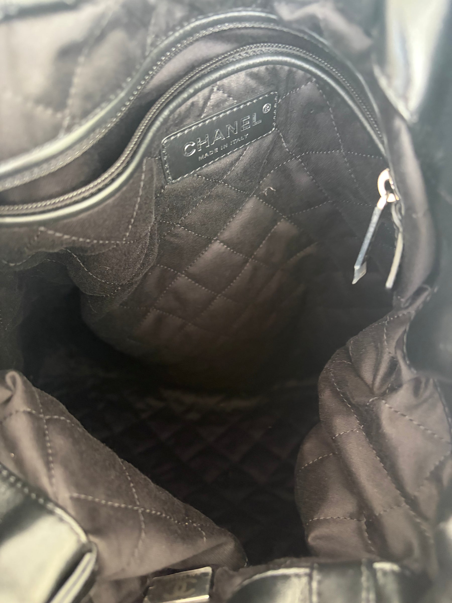 Chanel So Black Lambskin Leather 22 Backpack