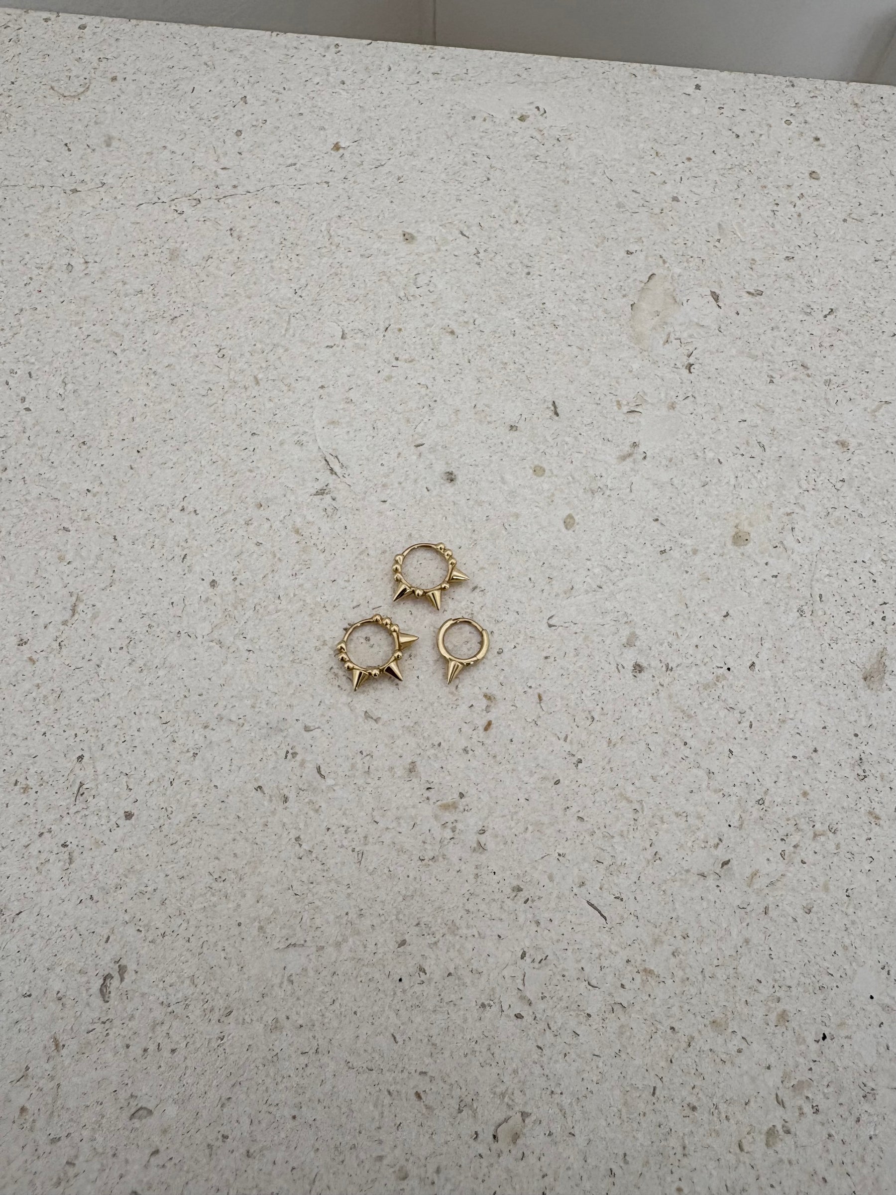 Maria Tash Spike Mini Hoop Earrings Gold 14k Gold Set Of 3