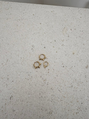 Maria Tash Spike Mini Hoop Earrings Gold 14k Gold Set Of 3