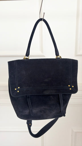 Jerome Dreyfuss Navy Suede Satchel Bag