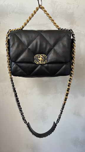 Chanel Black Leather Small 19 Bag