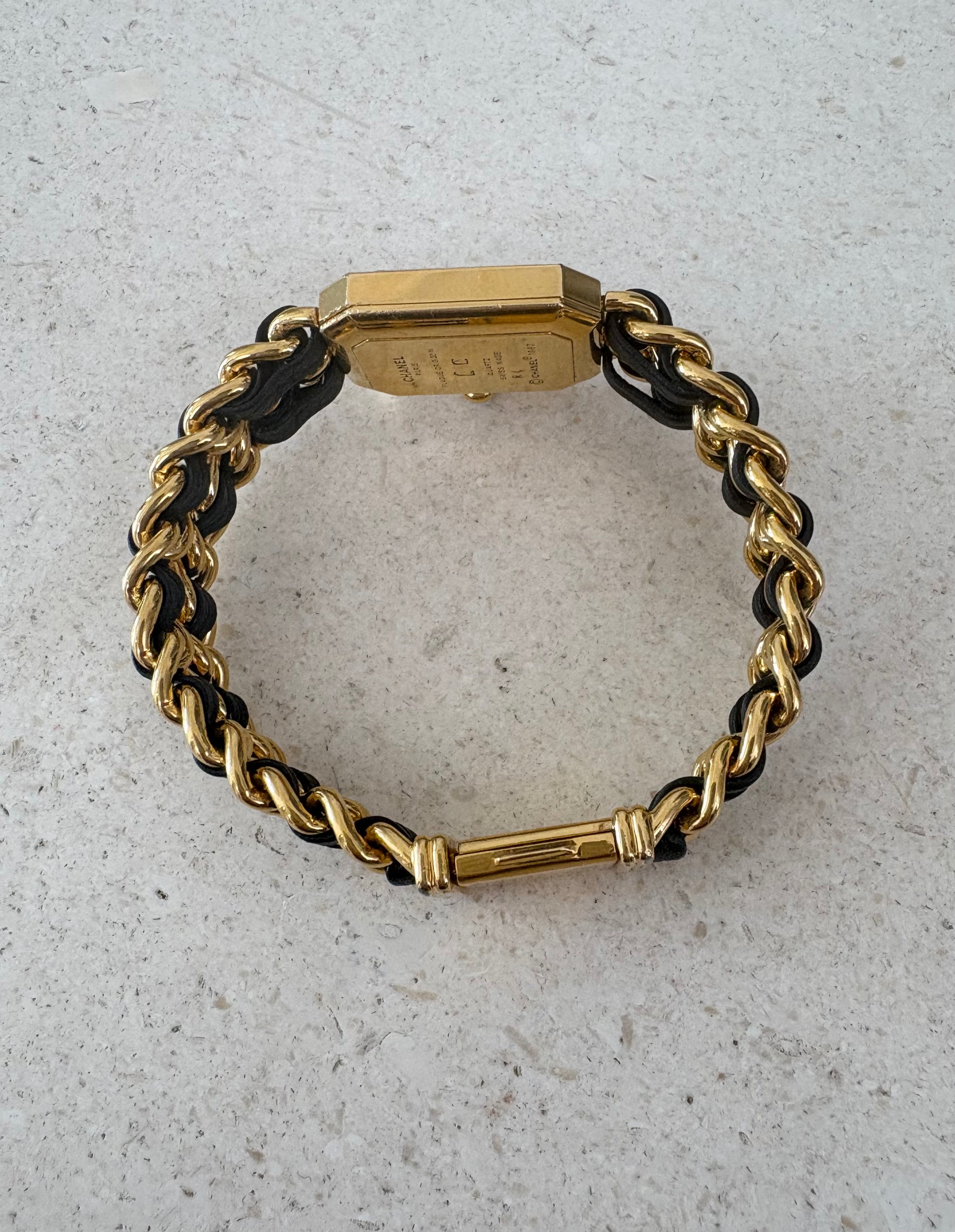 Chanel Gold Tone and black Premiere Watch