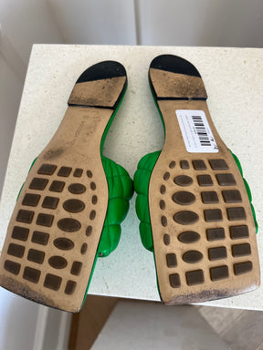 Bottega Veneta Green Padded Lido Slides, 40