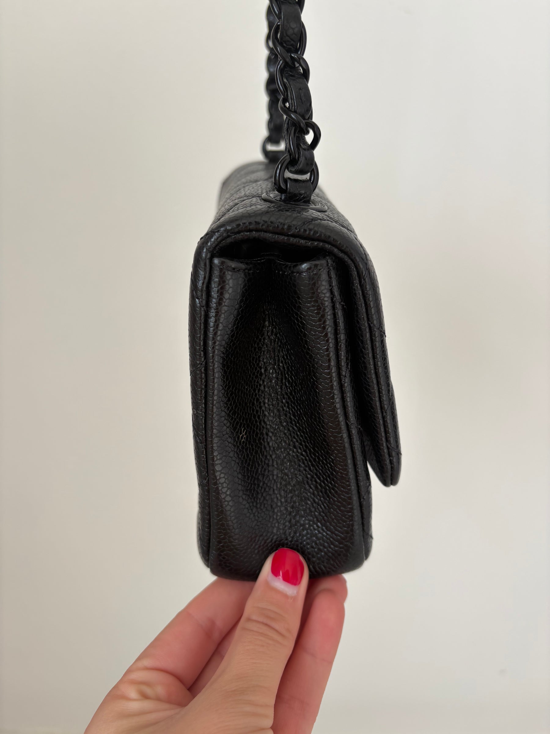 Chanel Black Caviar Leather 'Incognito' Mini Square Flap