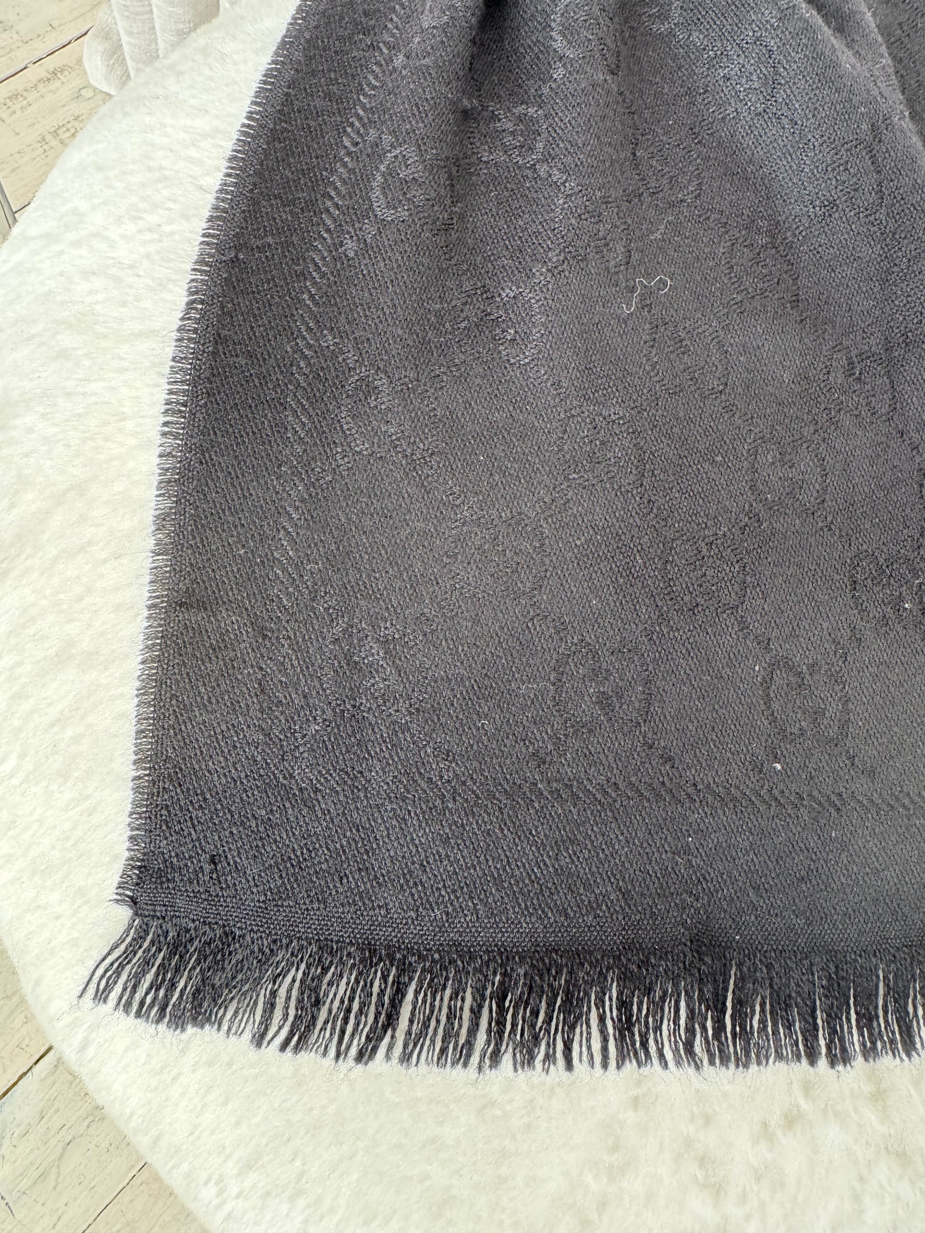 Gucci Black Monogram Scarf