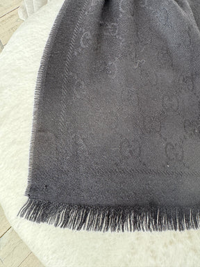 Gucci Black Monogram Scarf