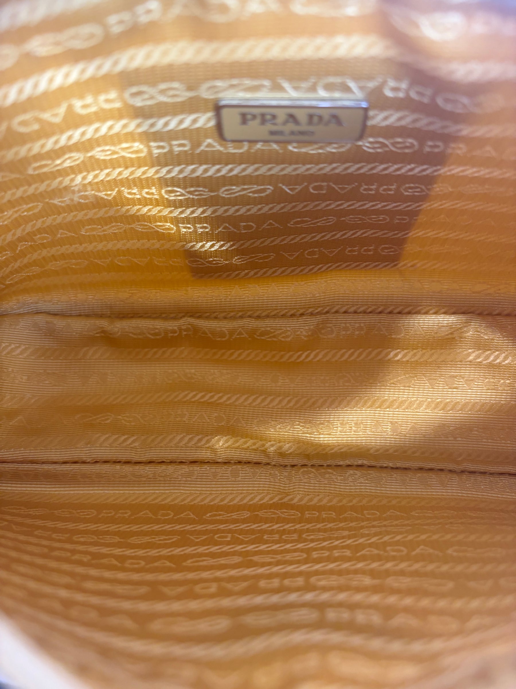 Prada Yellow Nylon Reissue Shoulder Bag