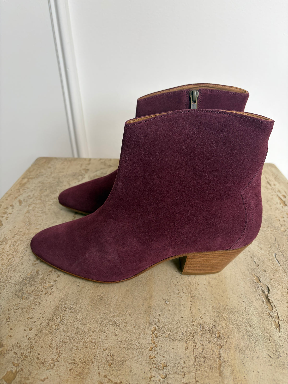 Isabel Marant Aubergine Suede Ankle Boot, 40