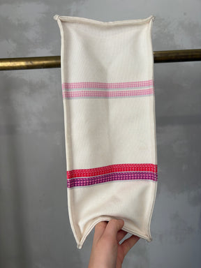 Longchamp Cream Pink and Purple Rope Print Canvas Tote