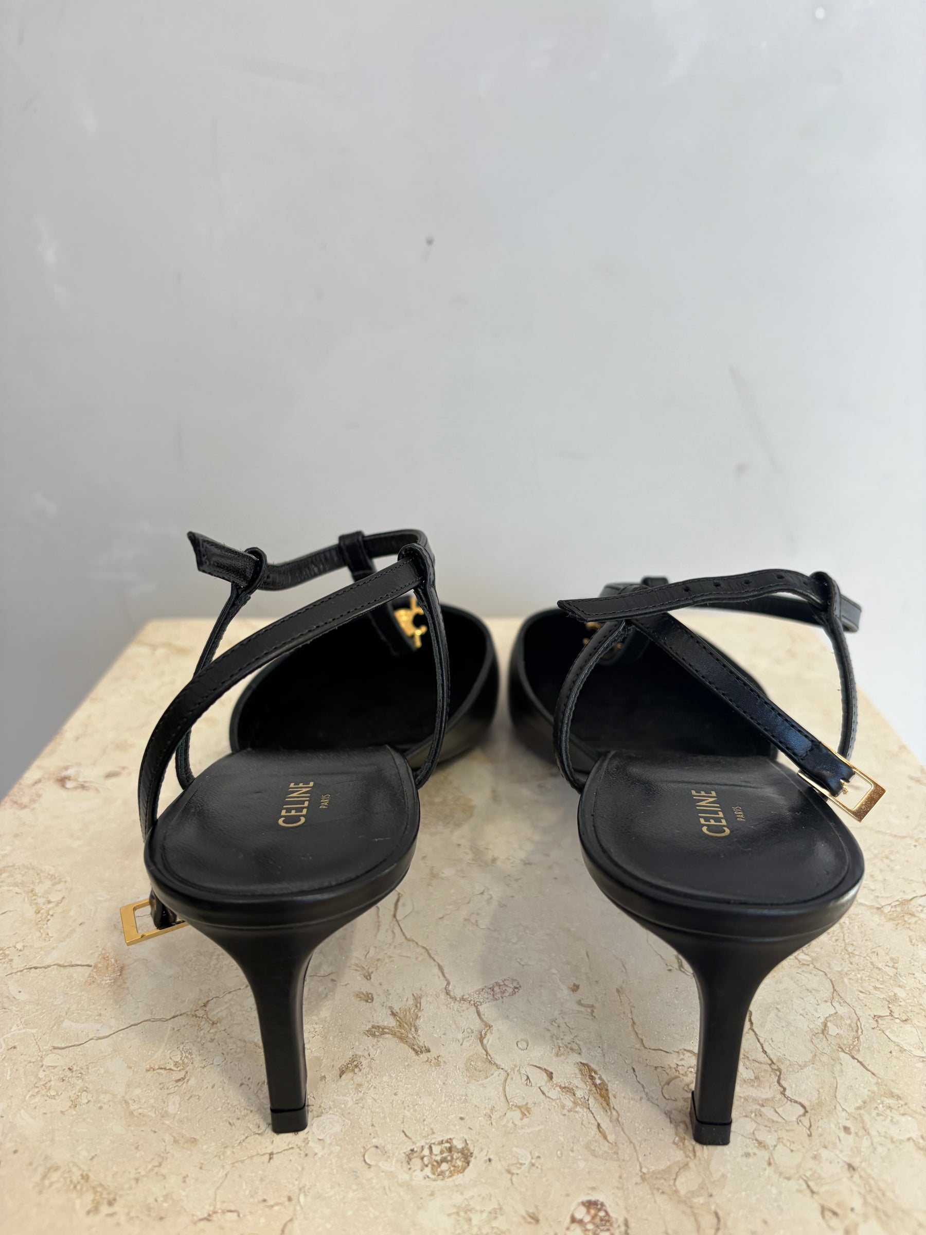 Celine Pump Kitten In Calfskin Black, 38