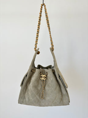 Chanel Small 25 in Sage Suede Bag