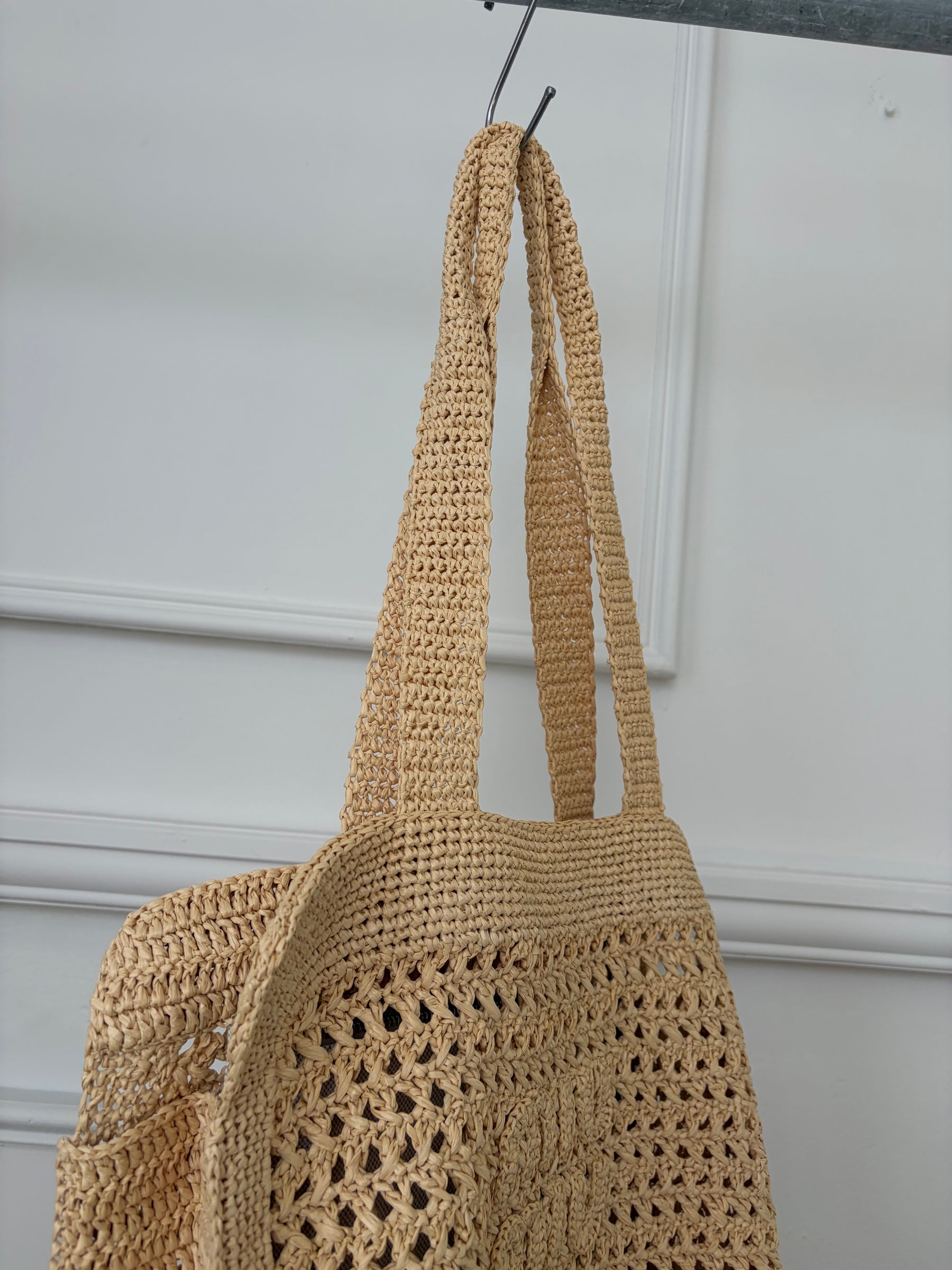 Miu Miu Raffia Logo Tote