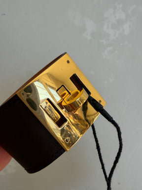 Hermès Chocolate Brown Collier De Chien Gold Hardware, T3