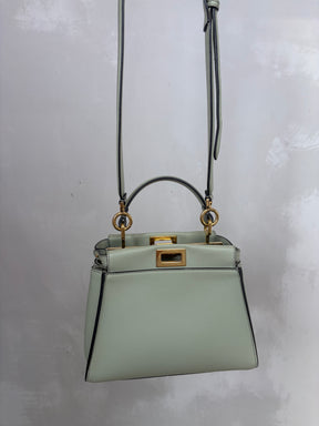 Fendi Sage Green Leather Mini Peekaboo