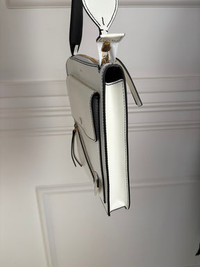 Joseph White Leather Flat Shoulder Bag