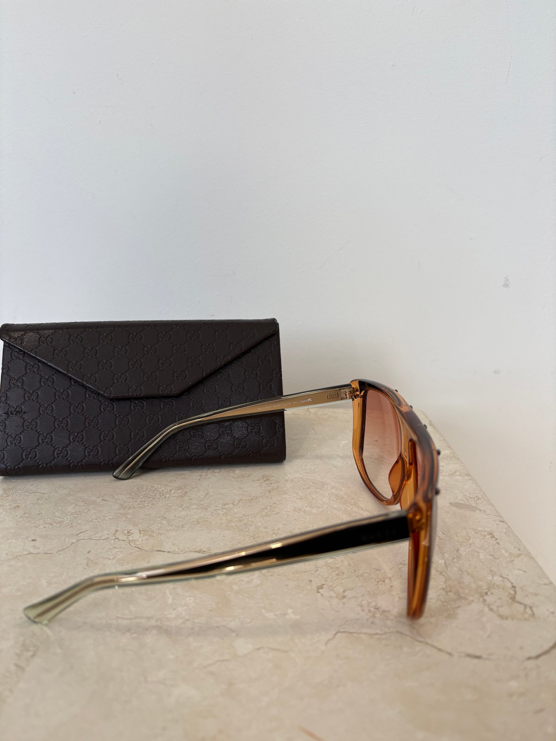 Gucci Square Sunglasses Black Orange Ombré