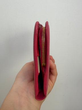 Prada Pink Saffiano Continental Wallet