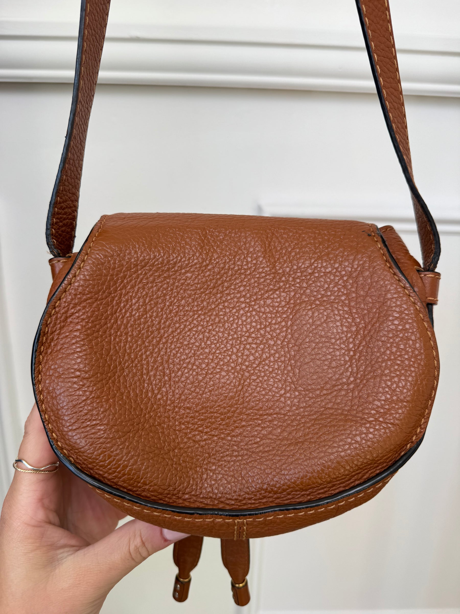 Chloé Tan Grained Leather Marcie Bag