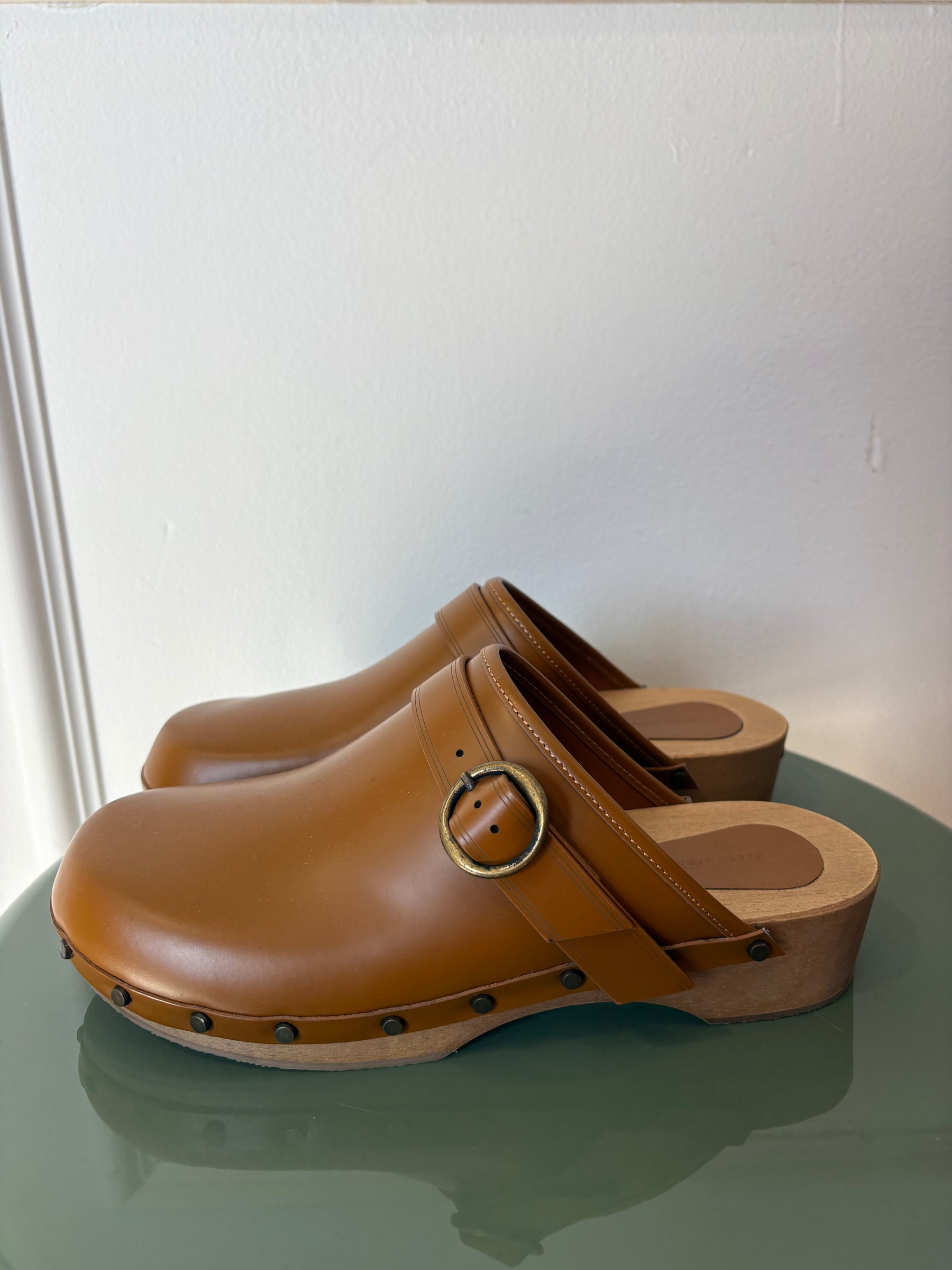 Isable Marant Tan Leather Clogs, 39