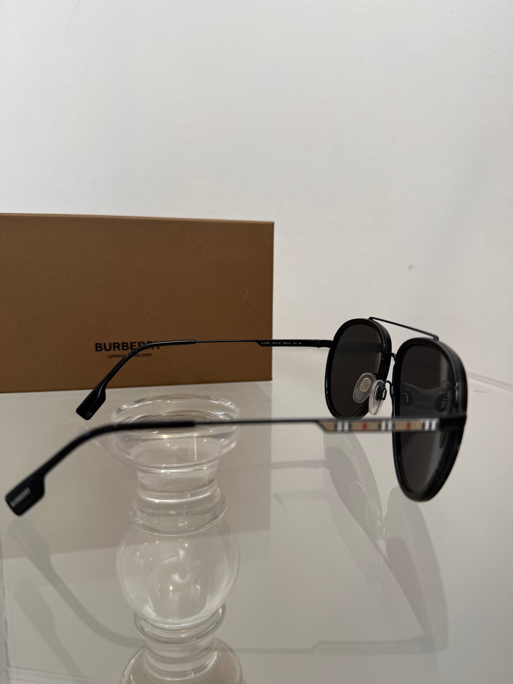 Burberry Black Aviator Sunglasses
