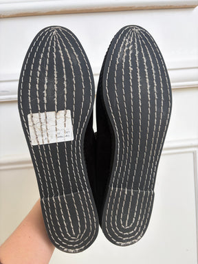 Giambattista Valli Black Velvet Crystal Bow Mary Janes, 41