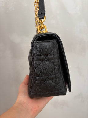 Dior Black Leather Medium Caro Bag