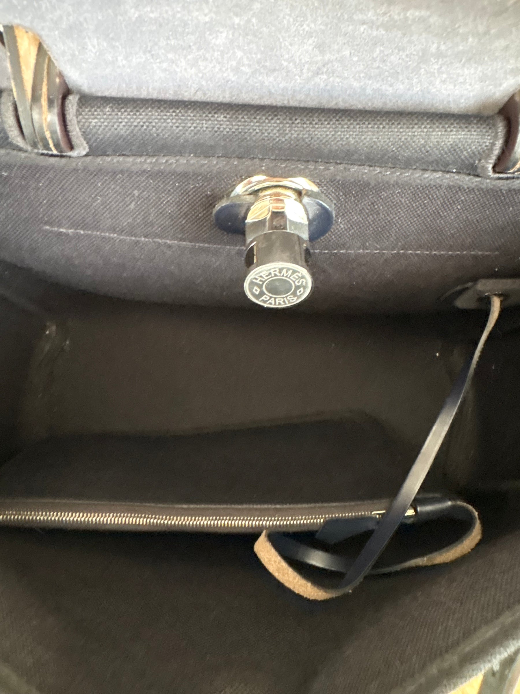 Hermès Herbag 31 Black Navy And Brown