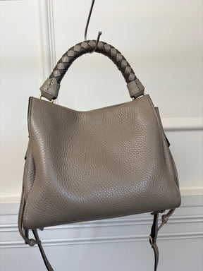 Mulberry Taupe Grained Leather Small Iris Bag