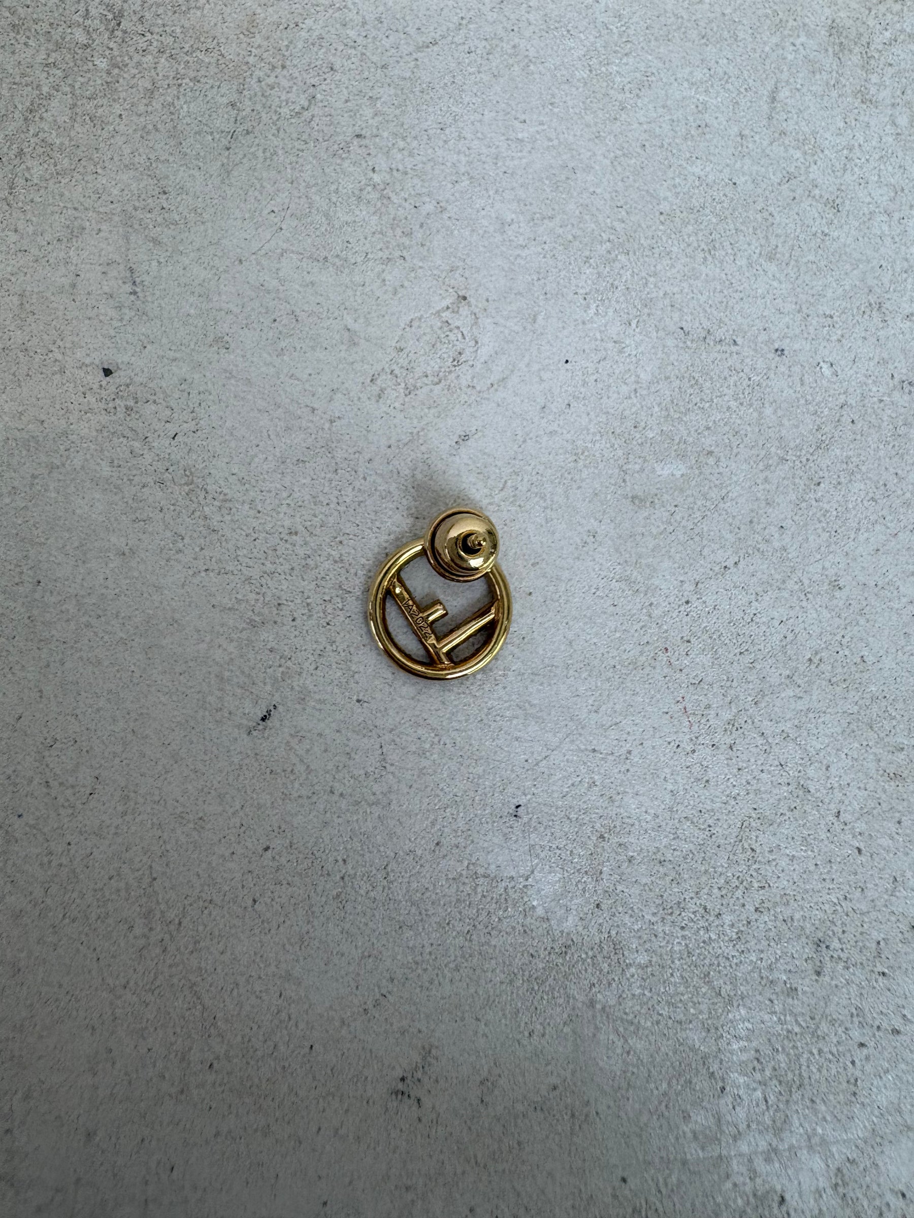 Fendi Crystal Logo Stud Earrings