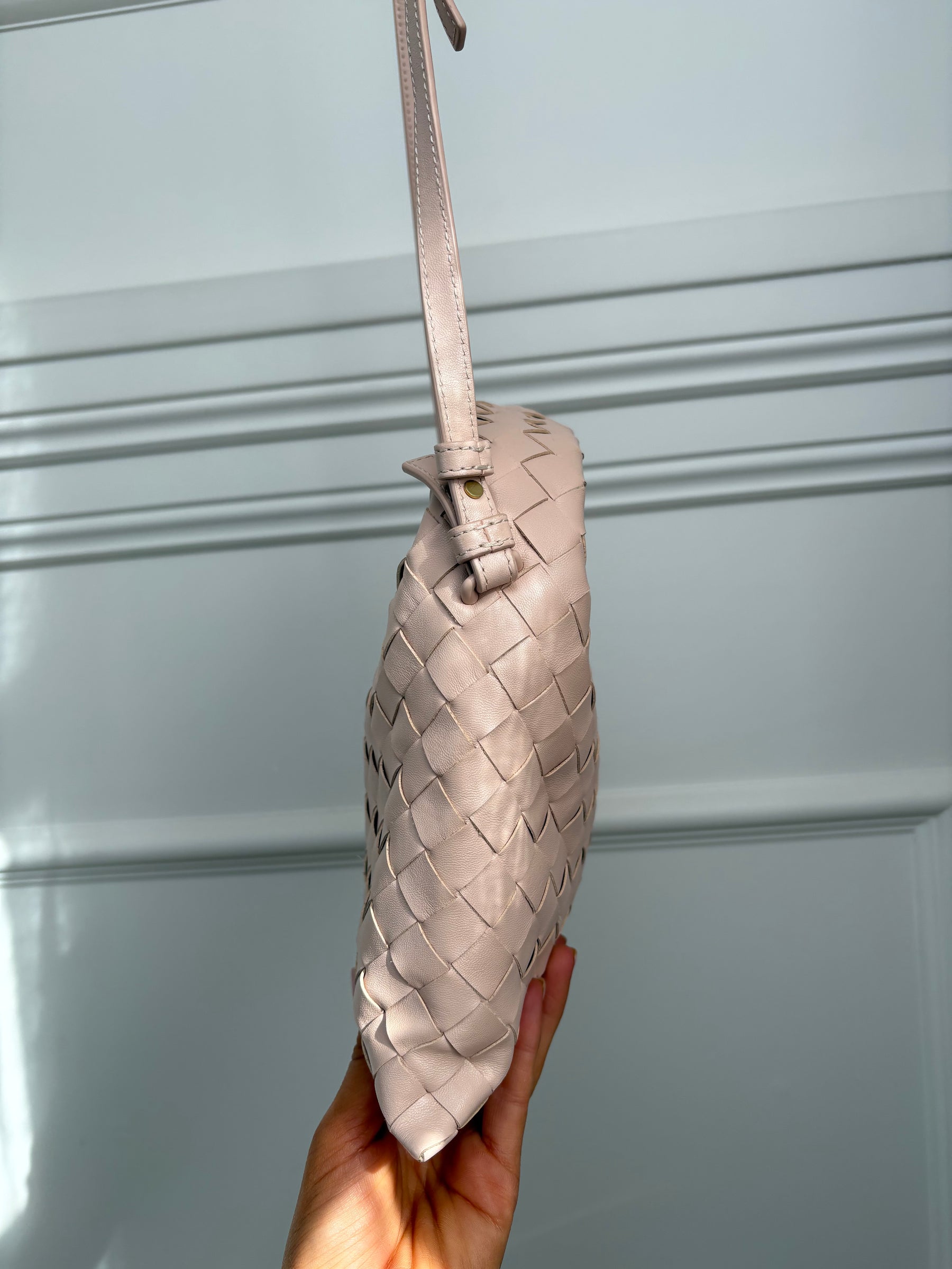 Bottega Veneta Pale Pink Mini Hop Bag