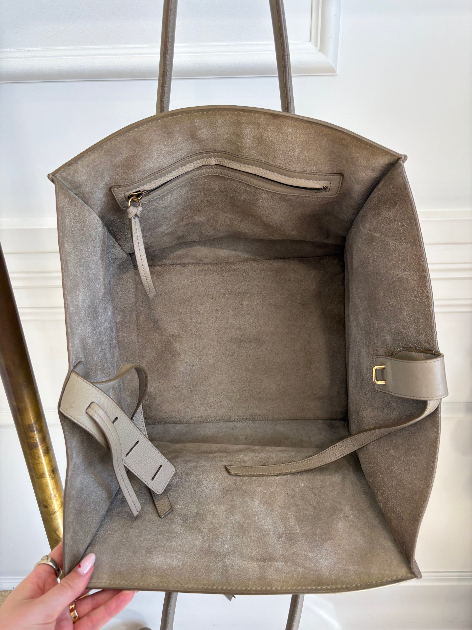 Céline Taupe Leather Phantom Luggage Tote