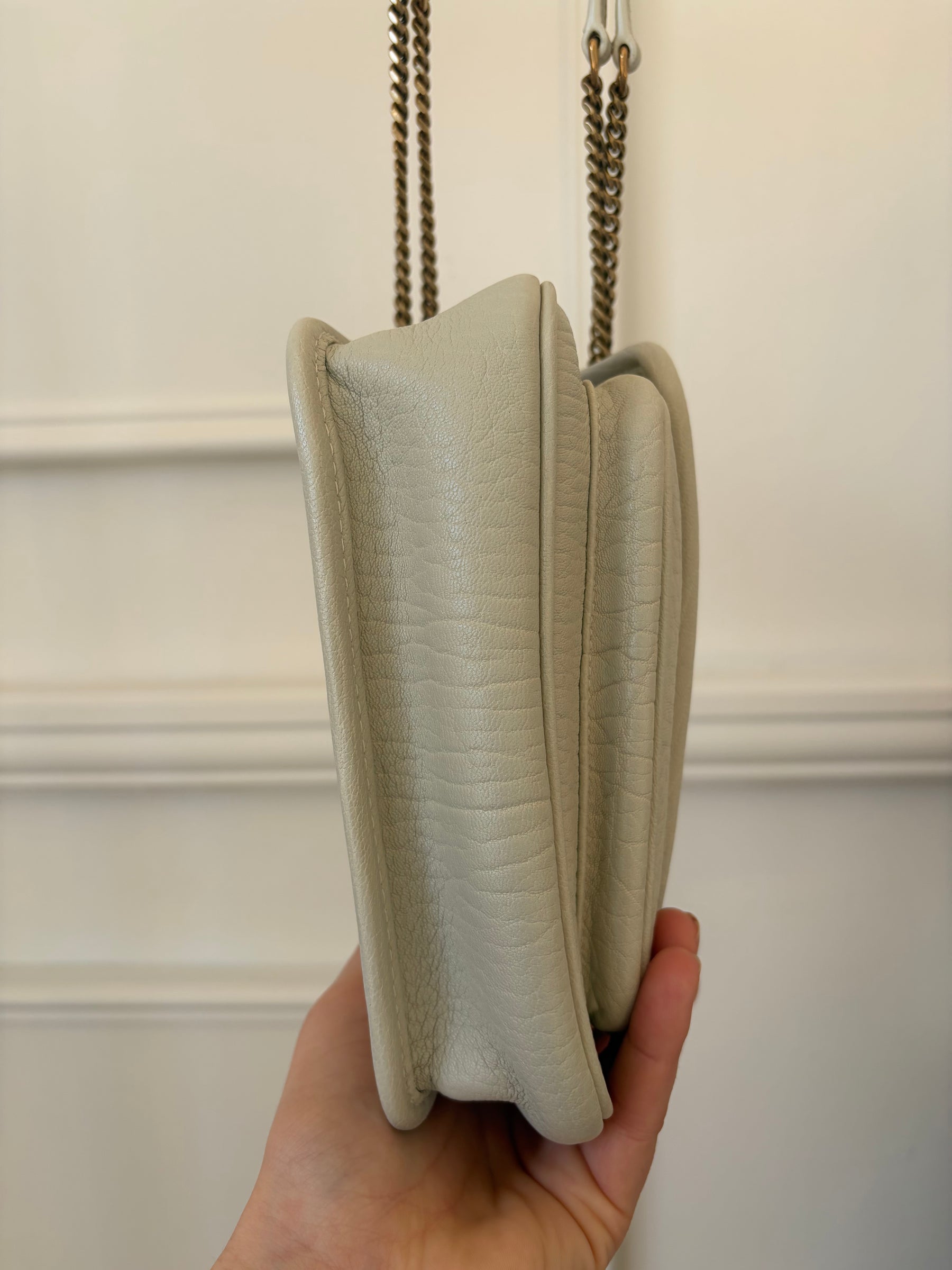 Saint Laurent Ivory Leather Baby Nikki Bag