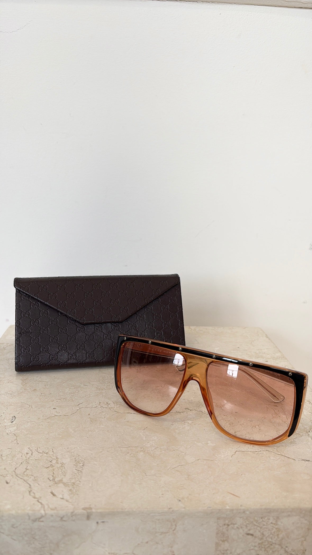 Gucci Square Sunglasses Black Orange Ombré