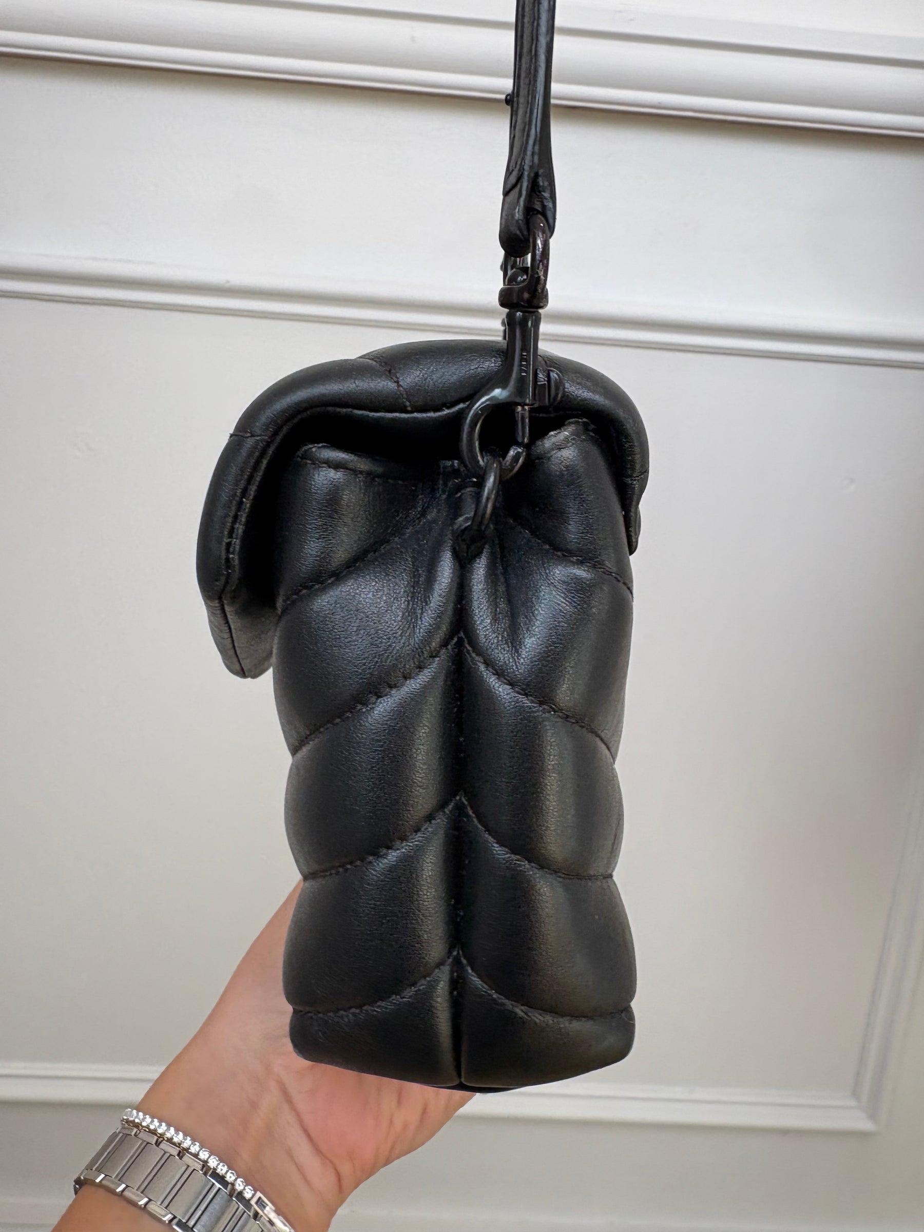 Saint Laurent Black Leather Toy Loulou Bag