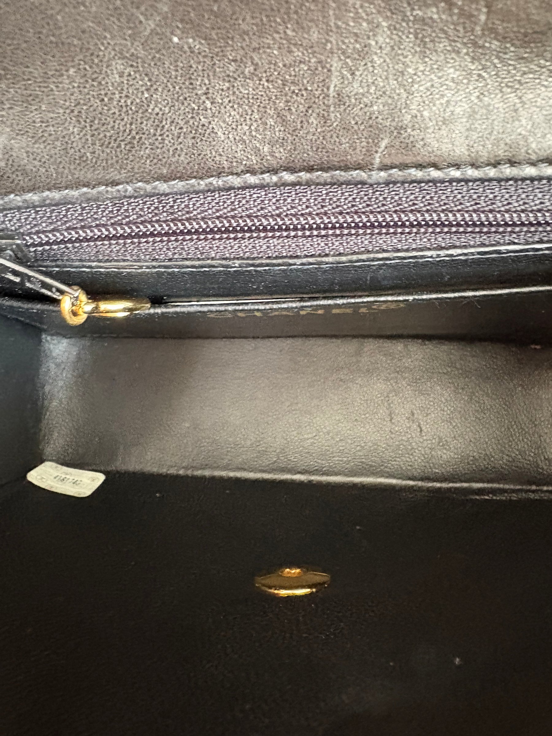 Chanel Vintage Black Lambskin Mini Square Flap Bag Gold HW