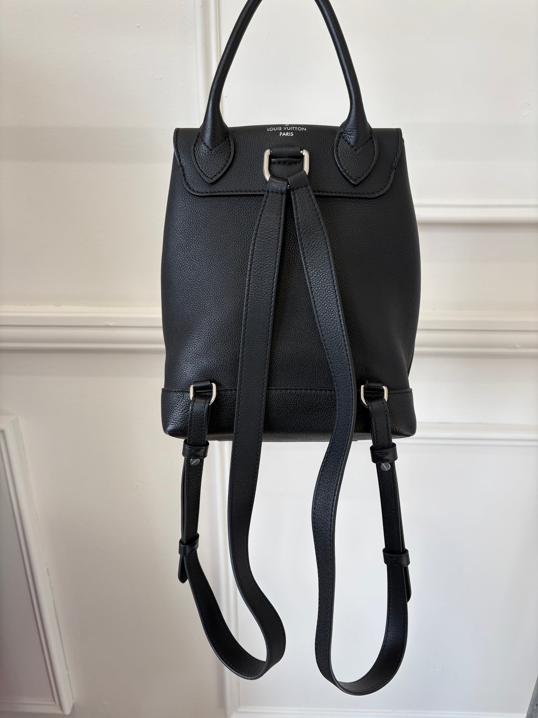 Louis Vuitton Black Leather LockMe Backpack