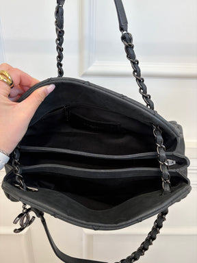 Chanel Charcoal Coated Quilted 'Mademoiselle Shoulder Bag