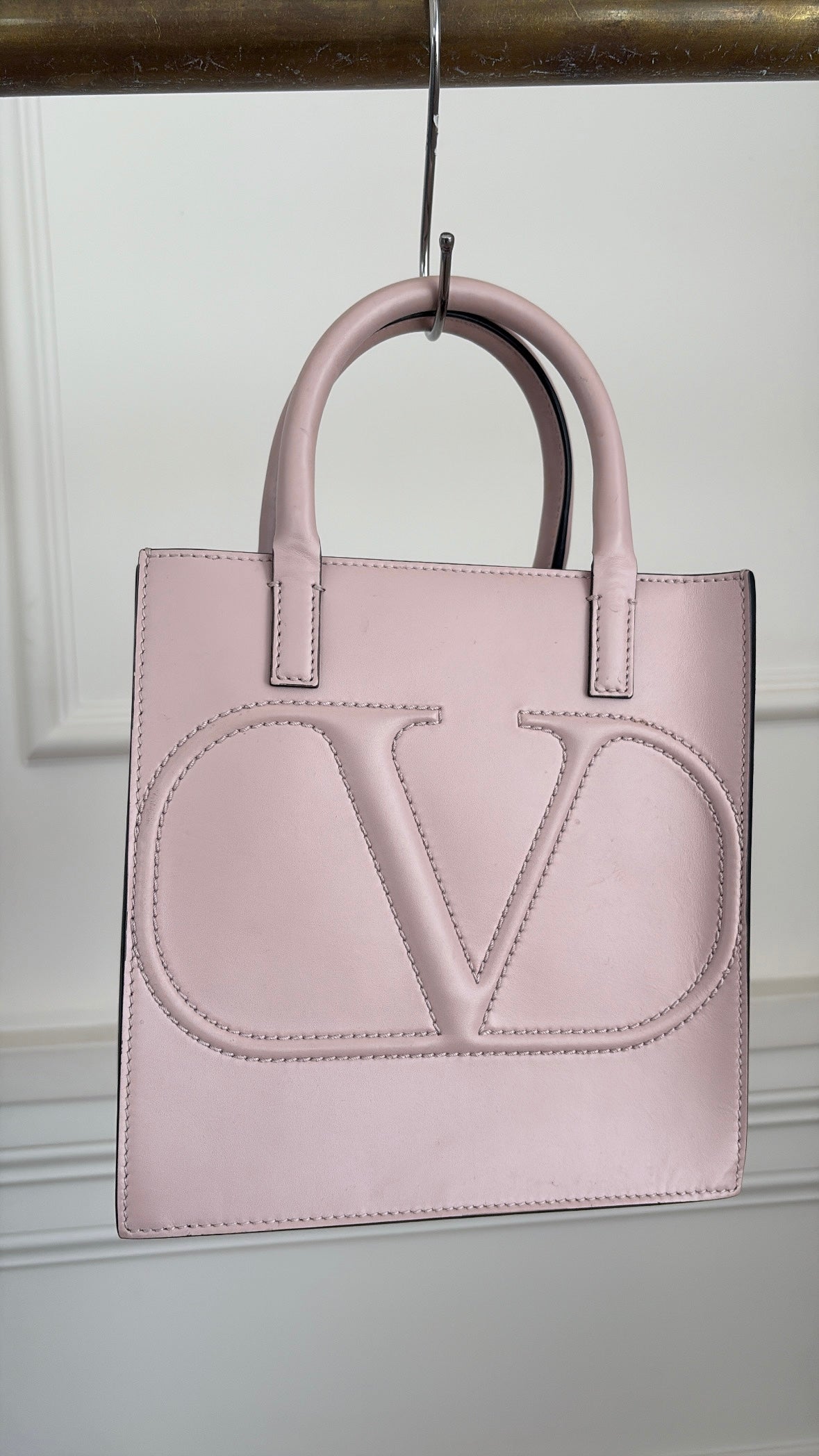 Valentino Garavani Blush Pink Mini Logo Shoulder Tote