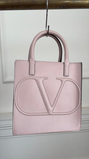 Valentino Garavani Blush Pink Mini Logo Shoulder Tote