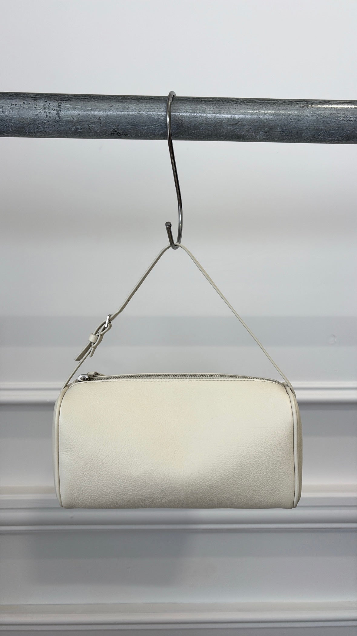The Row Ivory Grained Leather 90's Bag